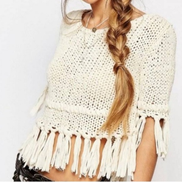 Free People “On the Fringe” Pullover Crop Top - Picture 3 of 7
